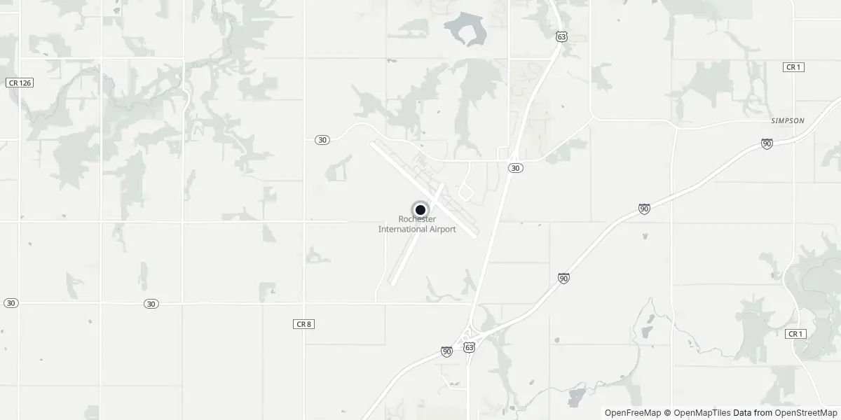 Mapa do Aeroporto de Rochester - Minnesota