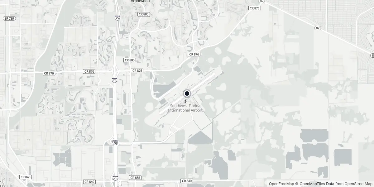 Mapa do Aeroporto de Fort Myers