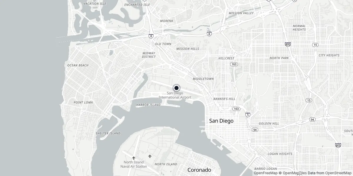 Mappa dell'Aeroporto di San Diego