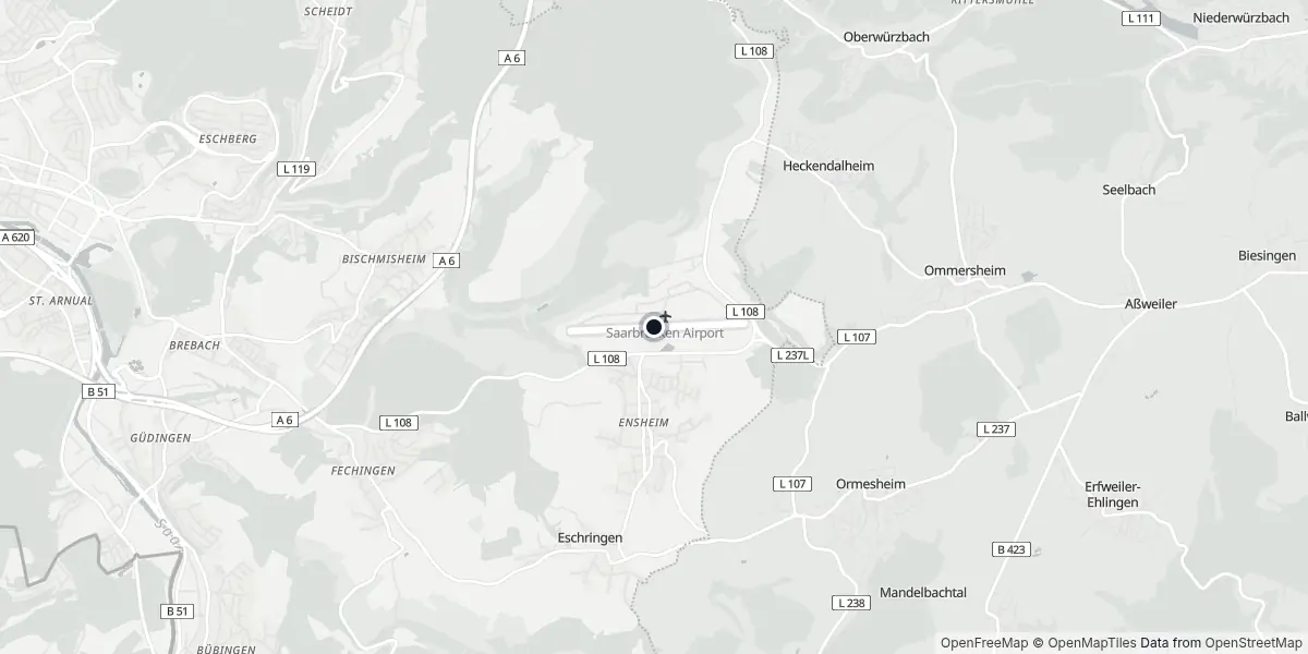 Mappa dell'Aeroporto di Saarbrücken