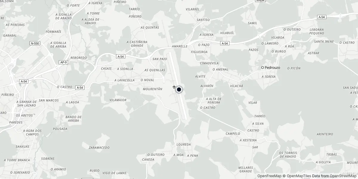 Mapa do Aeroporto de Santiago de Compostela