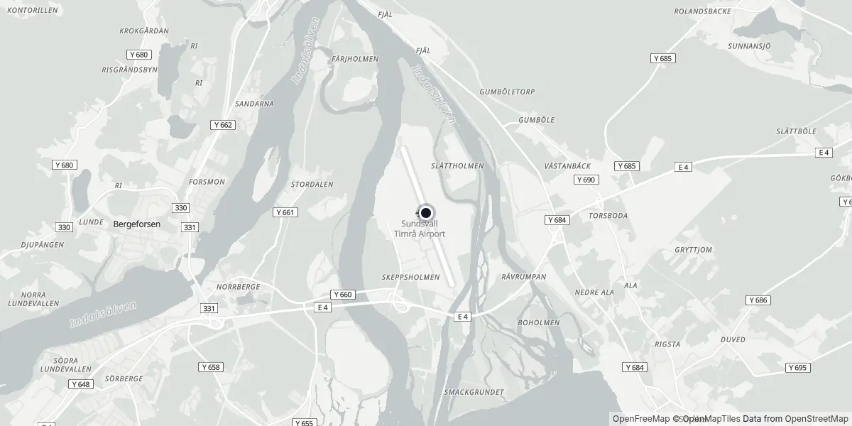 Mapa do Aeroporto de Sundsvall-Härnösand