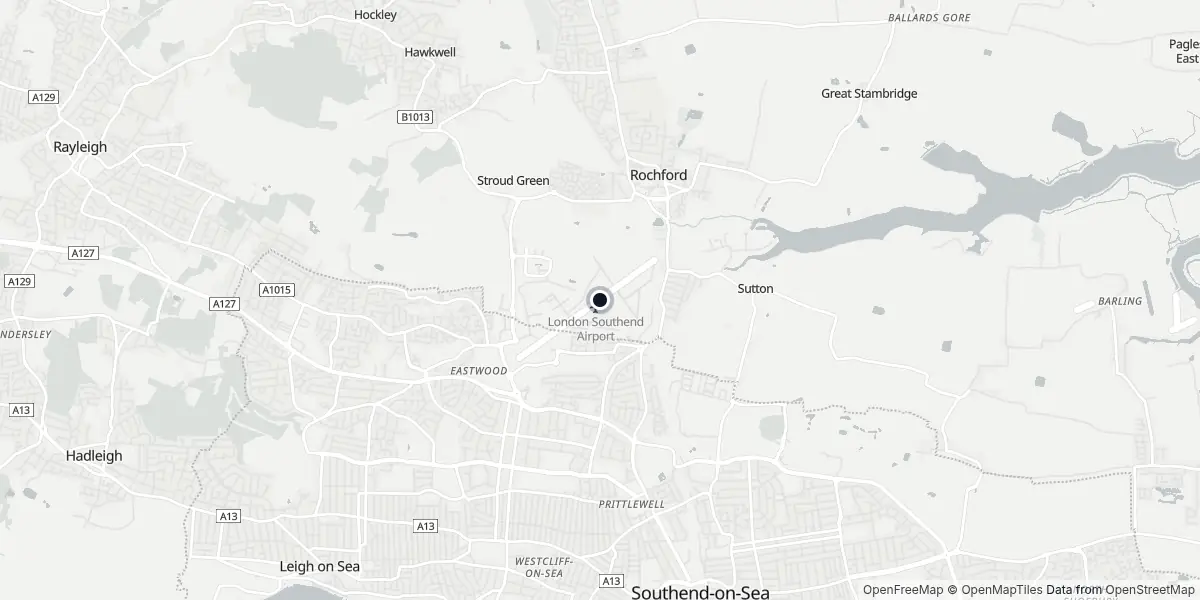 Mappa dell'Aeroporto di Southend-on-Sea