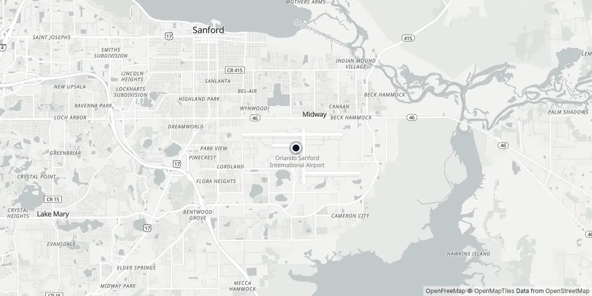 Mappa dell'Aeroporto di Orlando - Sanford
