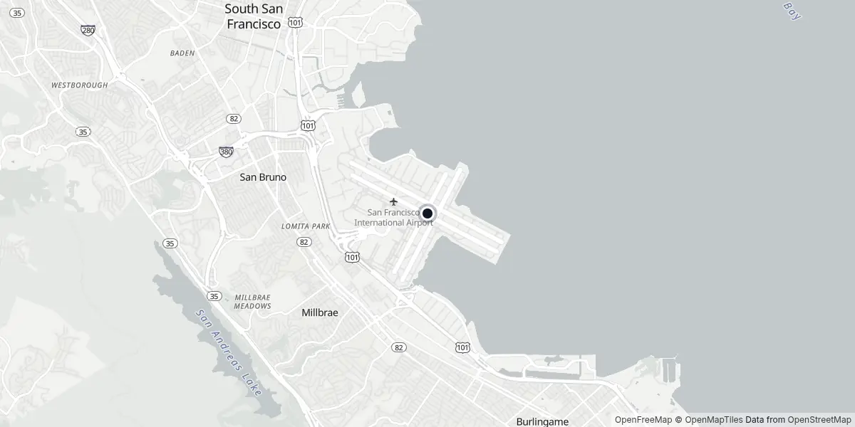 Mapa do Aeroporto de San Francisco