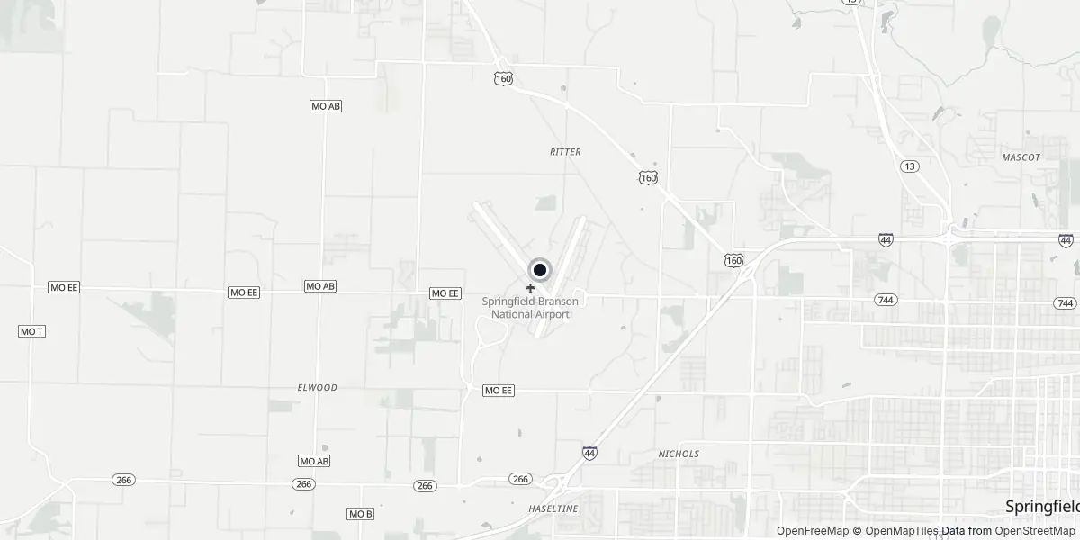 Mappa dell'Aeroporto di Springfield - Branson