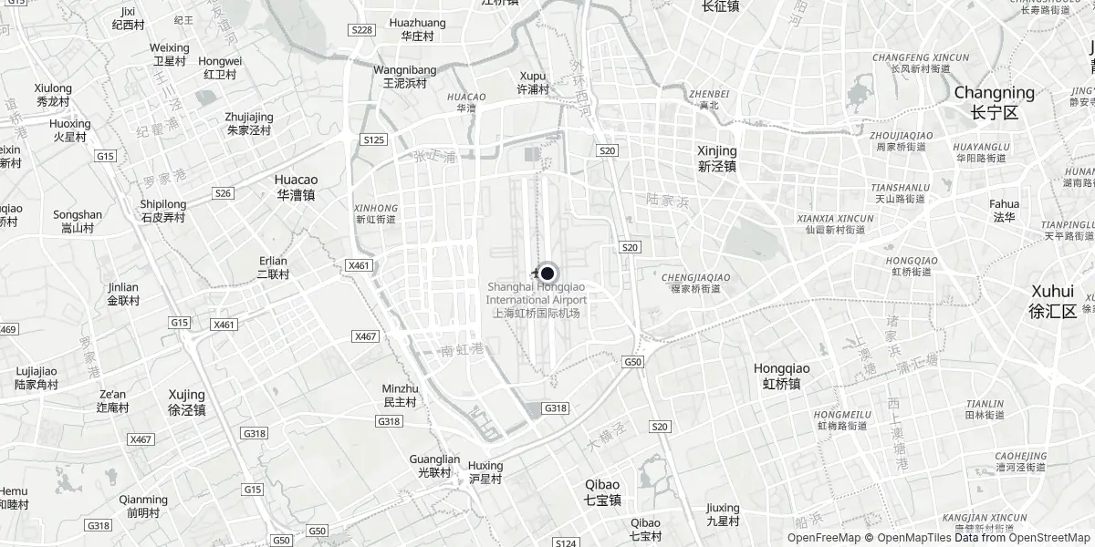 Mappa dell'Aeroporto di Shanghai - Hongqiao