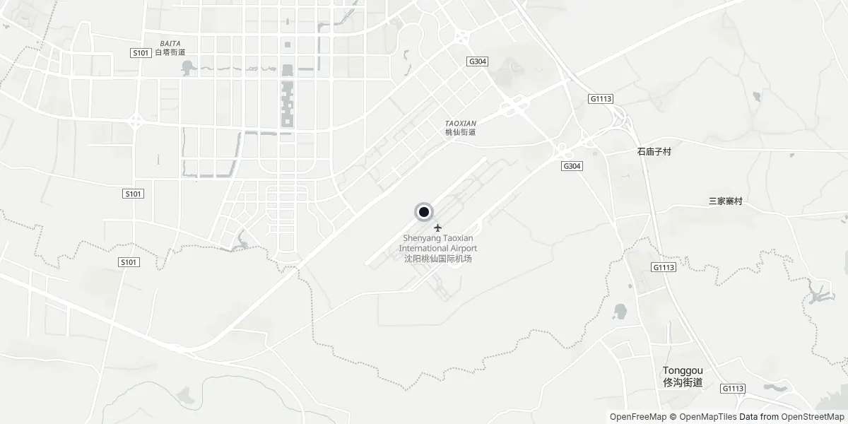 Mappa dell'Aeroporto di Shenyang - Taoxian