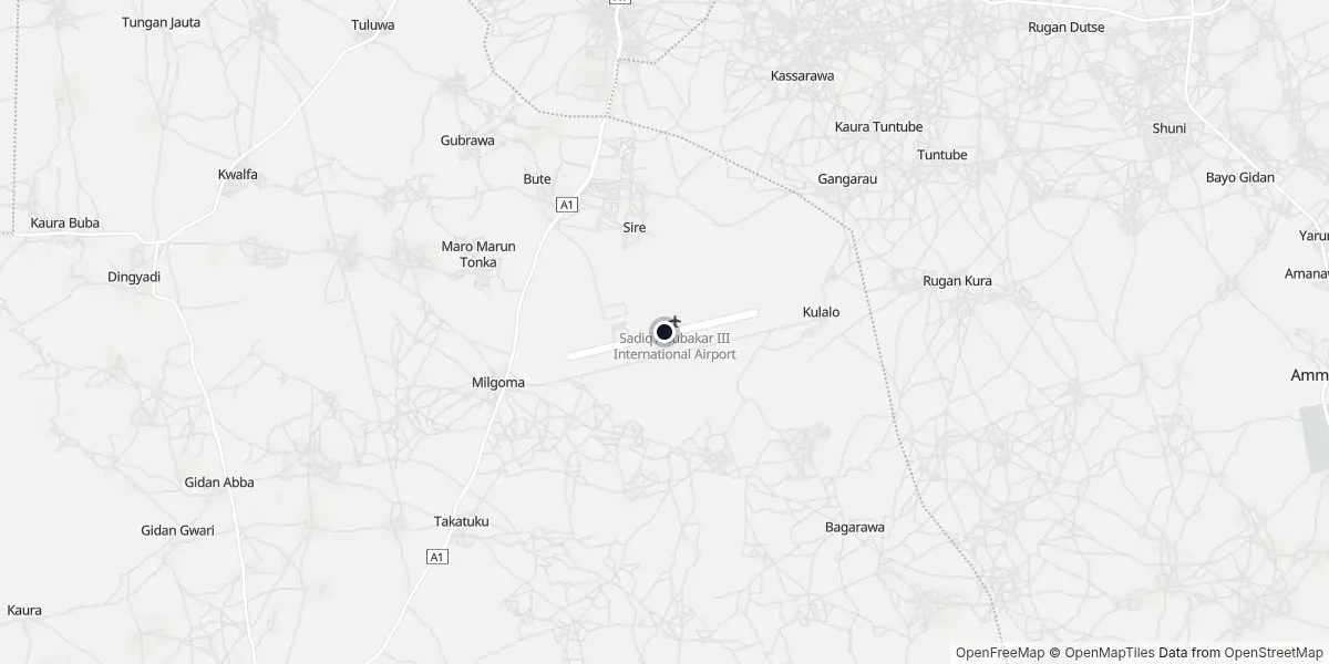 Mapa do Aeroporto de Sokoto - Sadiq Abubakar III