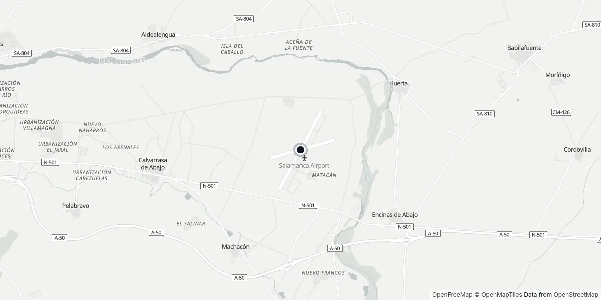 Mapa do Aeroporto de Salamanca
