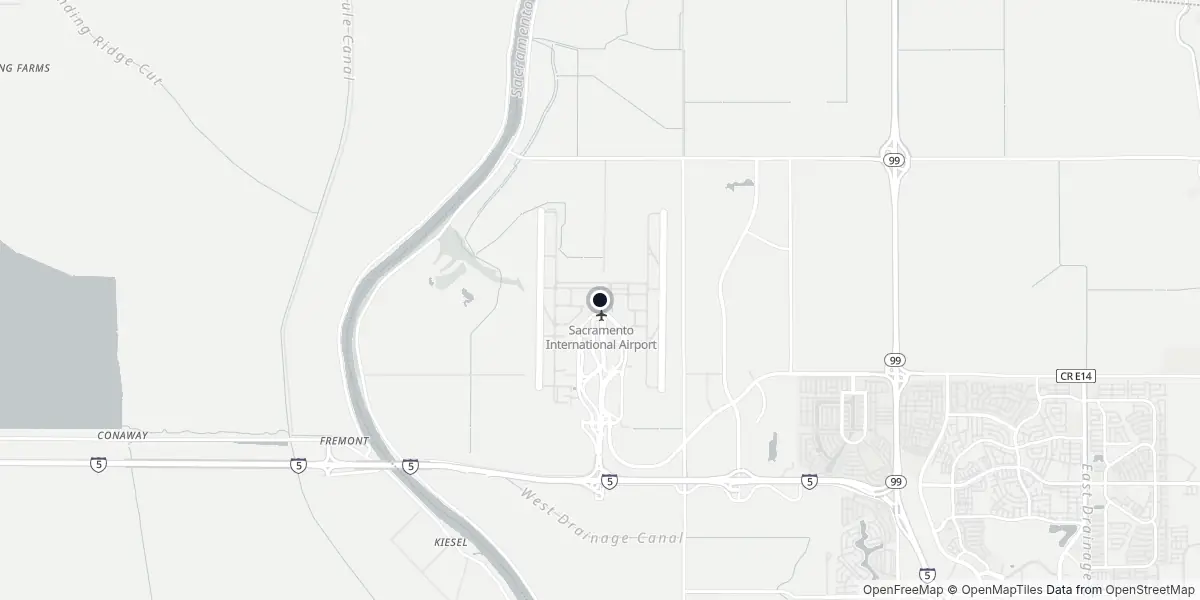 Mappa dell'Aeroporto di Sacramento