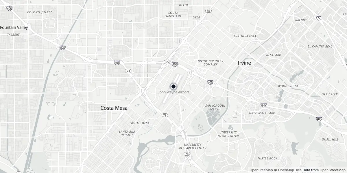 Mapa do Aeroporto de Orange County - John Wayne