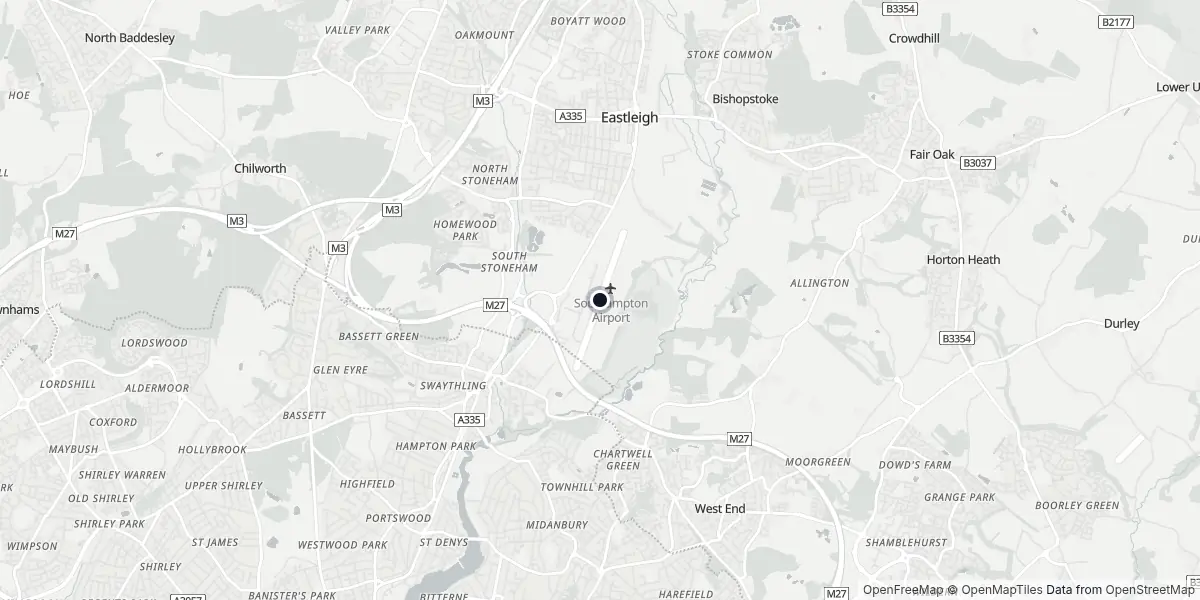 Mapa do Aeroporto de Southampton