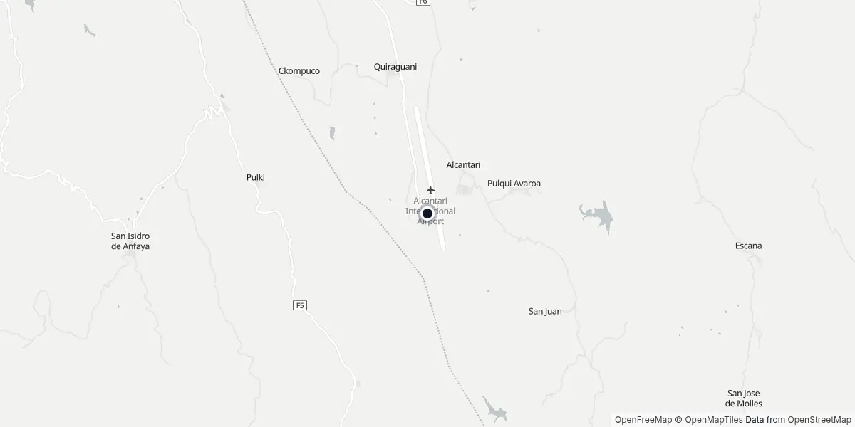 Mapa do Aeroporto de Sucre - Alcantarí