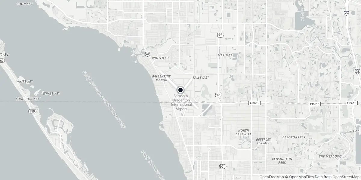 Mapa do Aeroporto de Sarasota-Bradenton