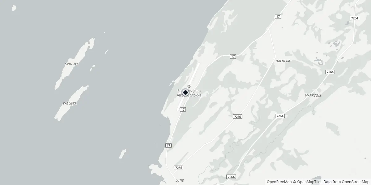 Mapa do Aeroporto de Sandnessjøen - Stokka