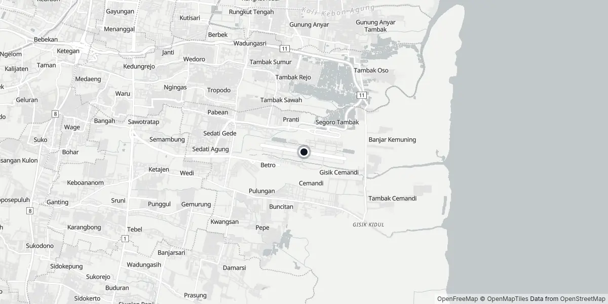 Mapa do Aeroporto de Surabaya - Juanda