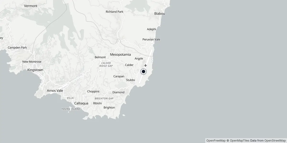 Mapa do Aeroporto de Kingstown - Argyle