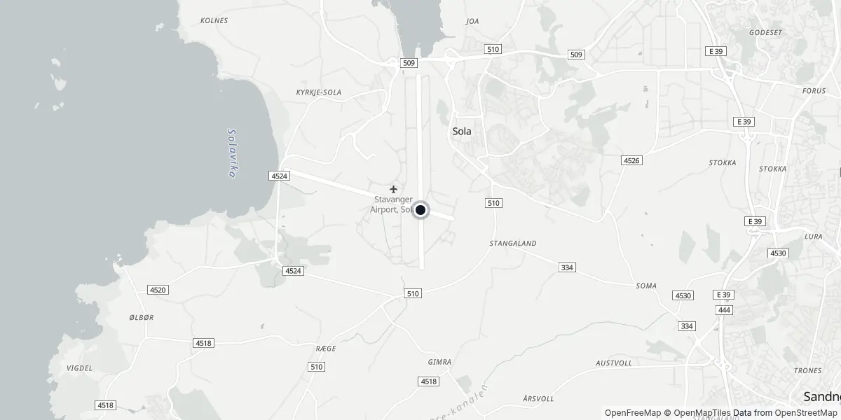 Mappa dell'Aeroporto di Stavanger - Sola