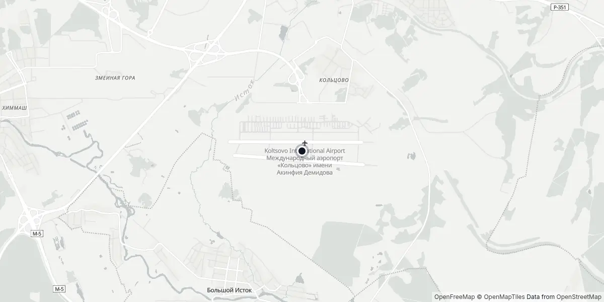 Mapa do Aeroporto de Ecaterimburgo - Koltsovo