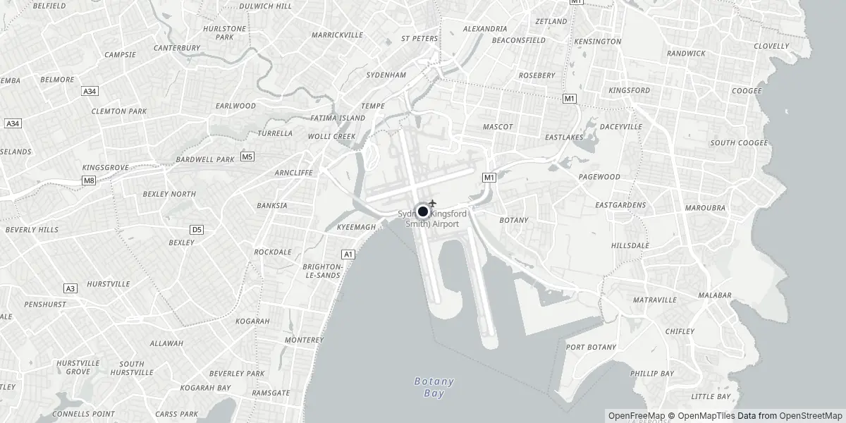 Mappa dell'Aeroporto di Sydney - Kingsford Smith