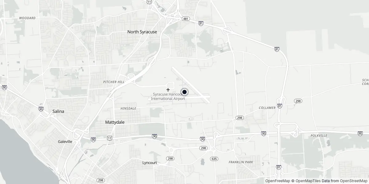 Mappa dell'Aeroporto di Syracuse - Hancock