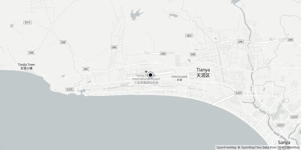 Mapa do Aeroporto de Sanya - Phoenix