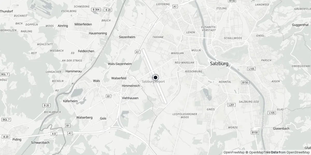 Mapa do Aeroporto de Salzburgo