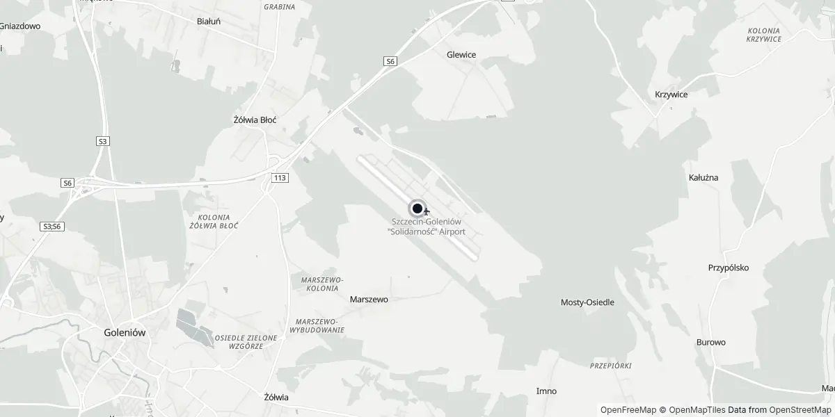 Mappa dell'Aeroporto di Szczecin - Goleniów