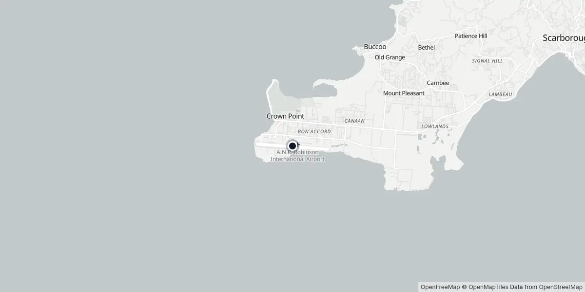 Mapa do Aeroporto de Tobago - A.N.R. Robinson