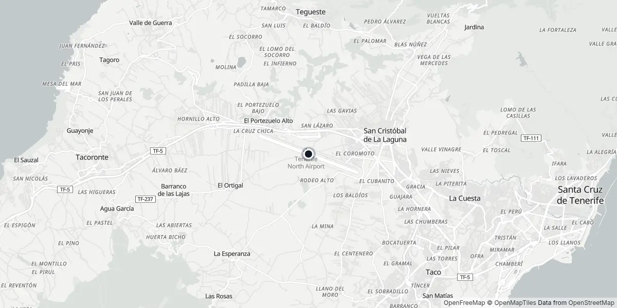 Mappa dell'Aeroporto di Tenerife Nord