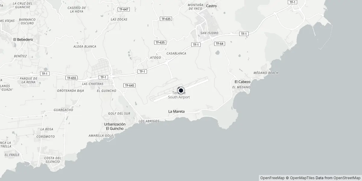 Mappa dell'Aeroporto di Tenerife Sud