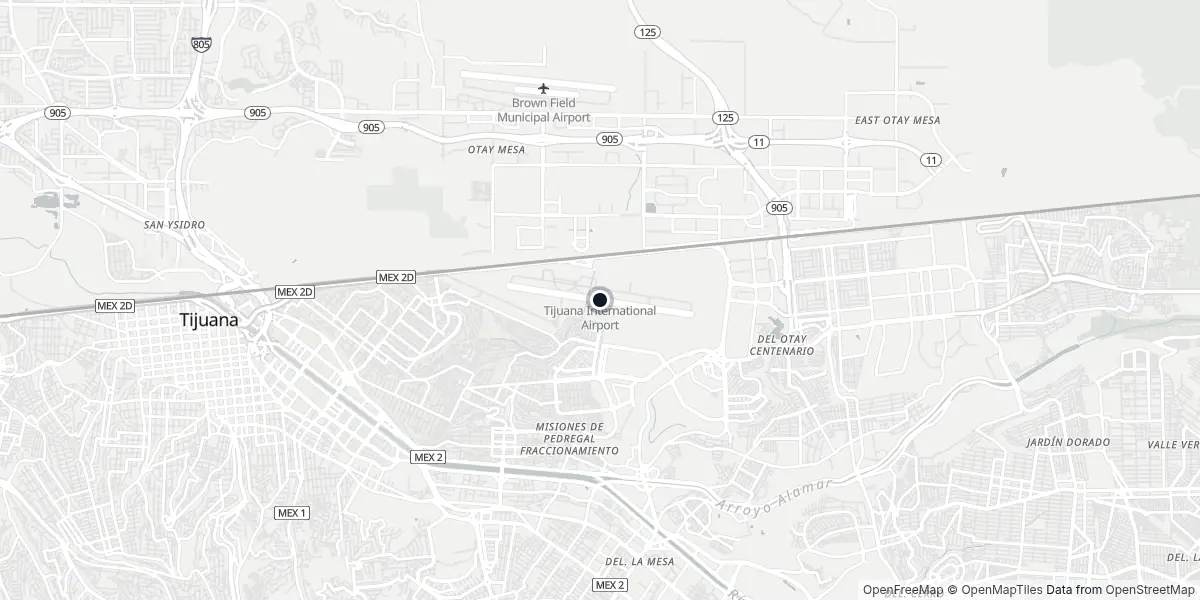Mappa dell'Aeroporto di Tijuana - Abelardo L. Rodríguez