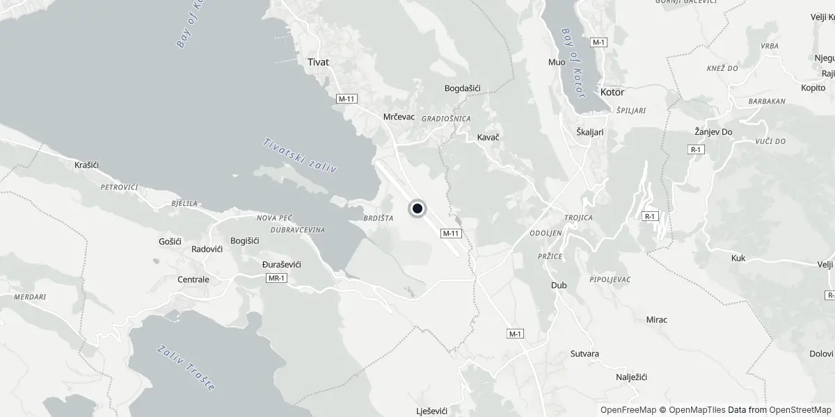 Mappa dell'Aeroporto di Teodo
