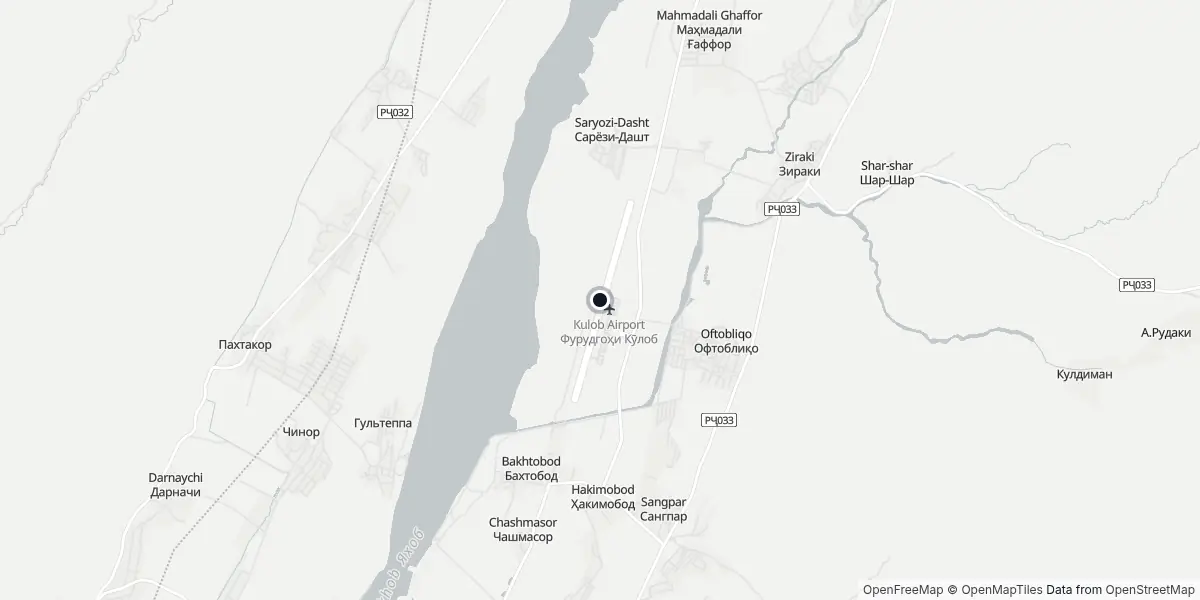 Mapa do Aeroporto de Kulob