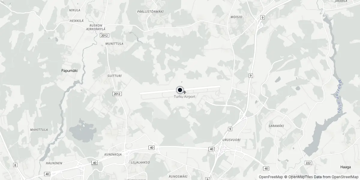 Mapa do Aeroporto de Turku