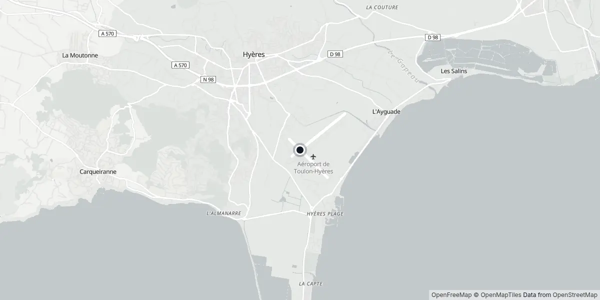 Mappa dell'Aeroporto di Tolone - Hyères