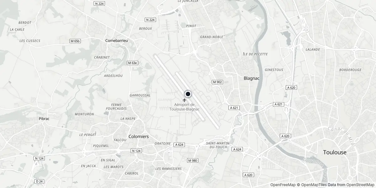 Mappa dell'Aeroporto di Toulouse - Blagnac