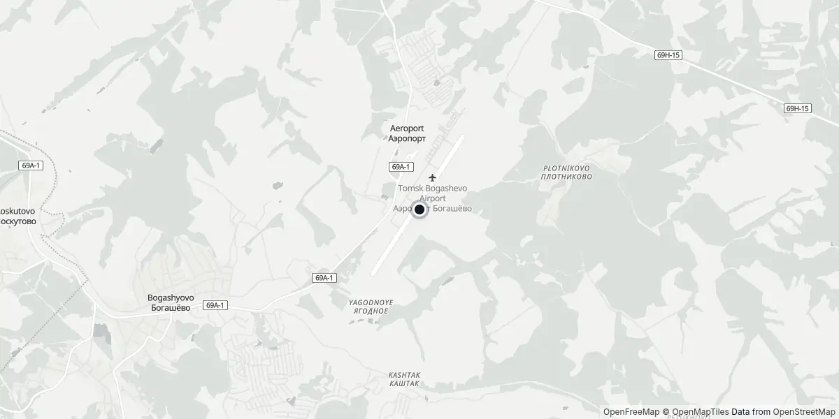 Mapa do Aeroporto de Tomsk - Bogashevo