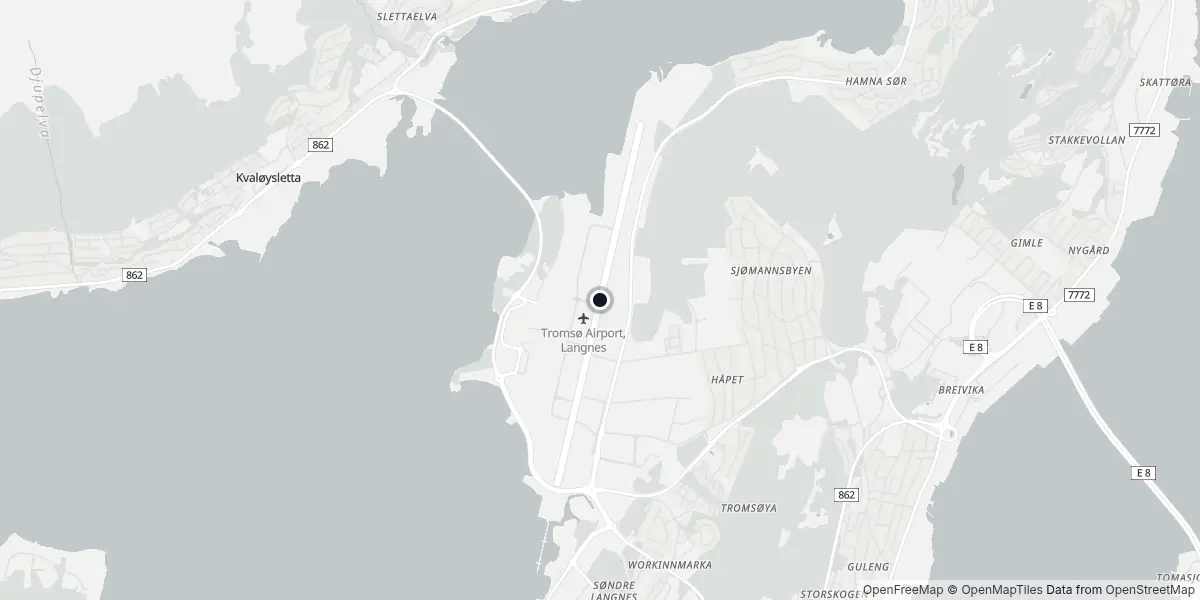 Mapa do Aeroporto de Tromsø