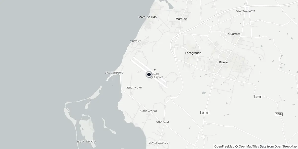 Mappa dell'Aeroporto di Trapani - Birgi