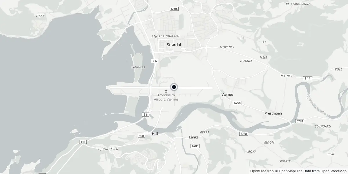 Mappa dell'Aeroporto di Trondheim - Værnes