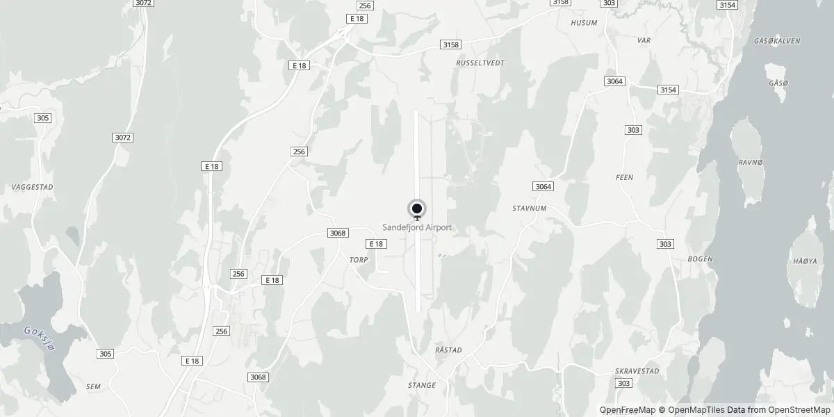 Mappa dell'Aeroporto di Sandefjord - Torp
