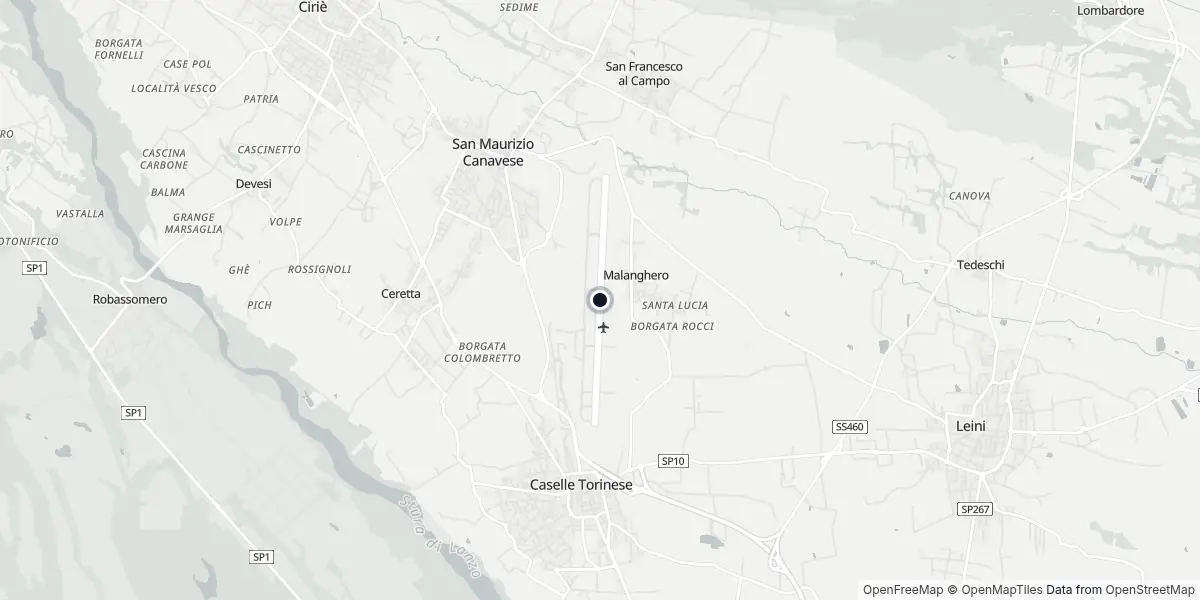 Mapa do Aeroporto de Turim - Caselle
