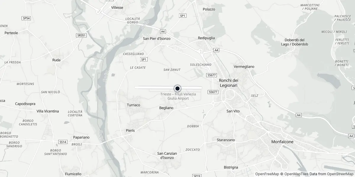 Mappa dell'Aeroporto di Trieste