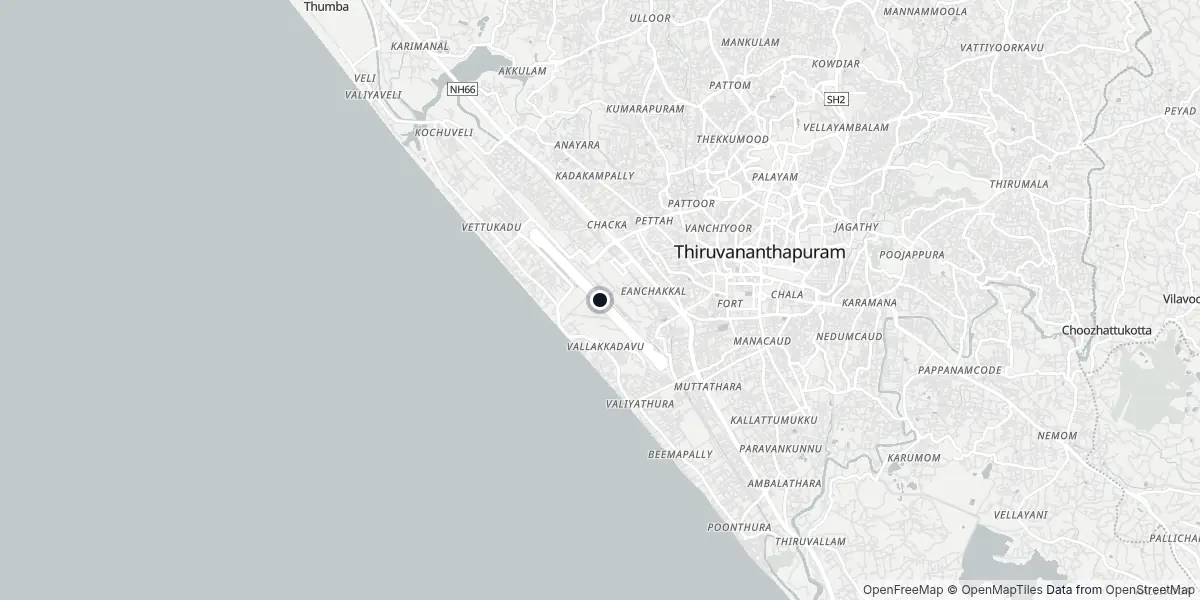 Mappa dell'Aeroporto di Thiruvananthapuram