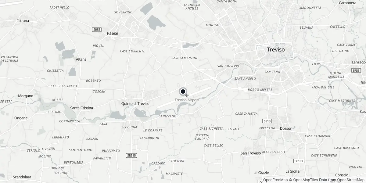 Mappa dell'Aeroporto di Treviso - Antonio Canova