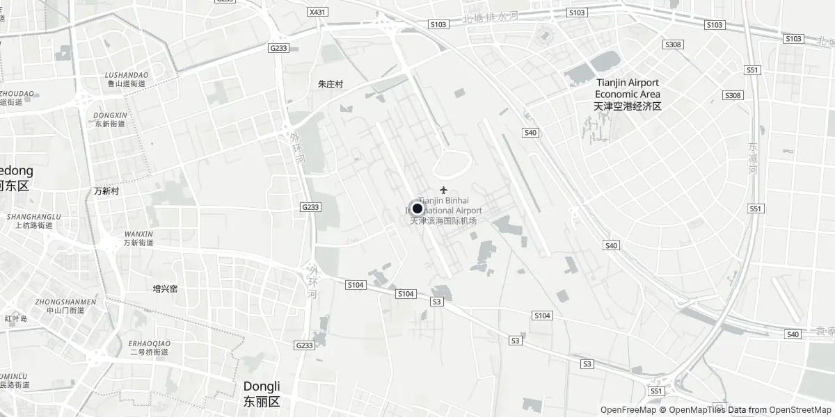 Mappa dell'Aeroporto di Tientsin - Binhai