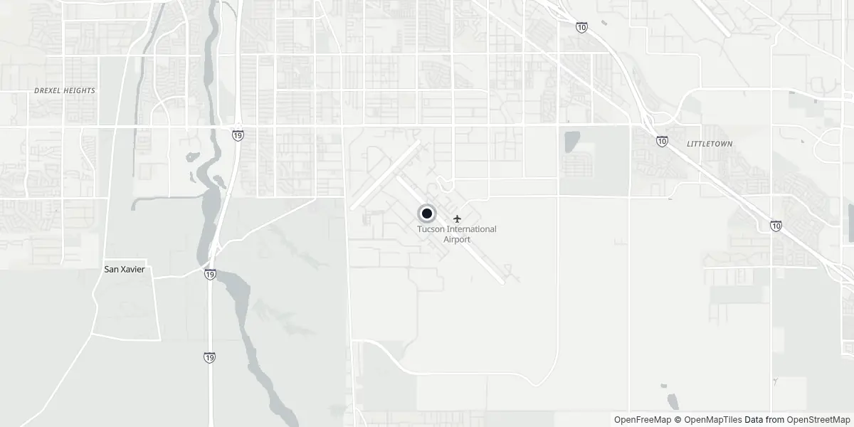 Mapa do Aeroporto de Tucson