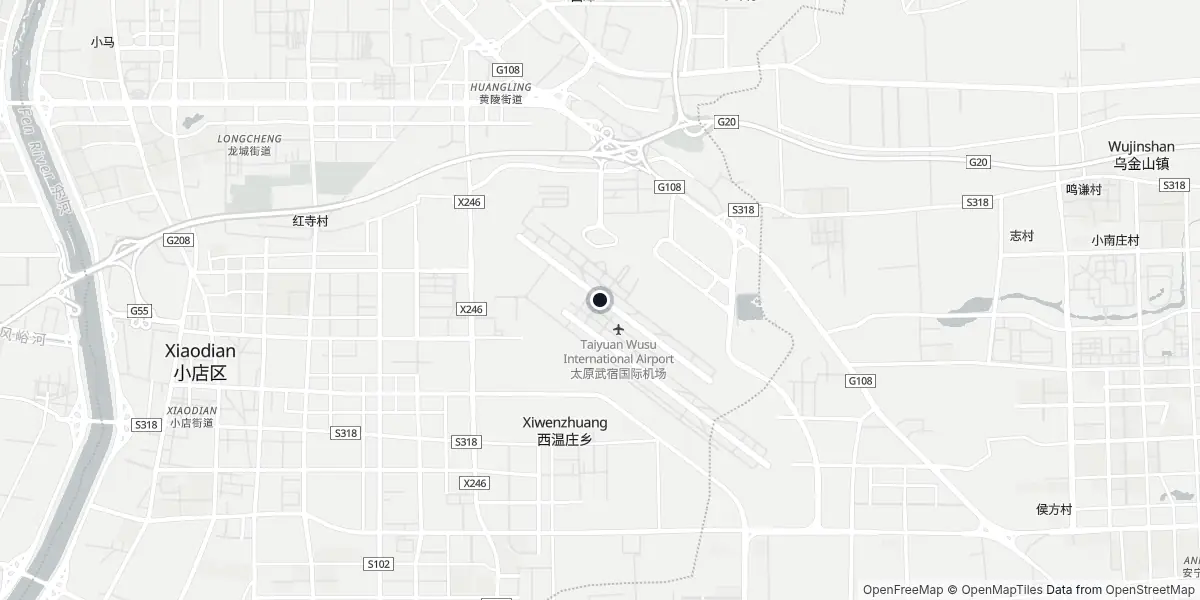 Mappa dell'Aeroporto di Taiyuan - Wusu